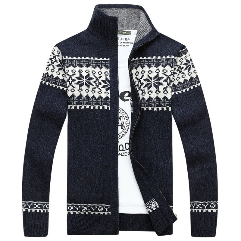 Sweter Męski | Regularny krój z wzorem śnieżynki i długim rękawem - Arkadya Outlet - Sweaters