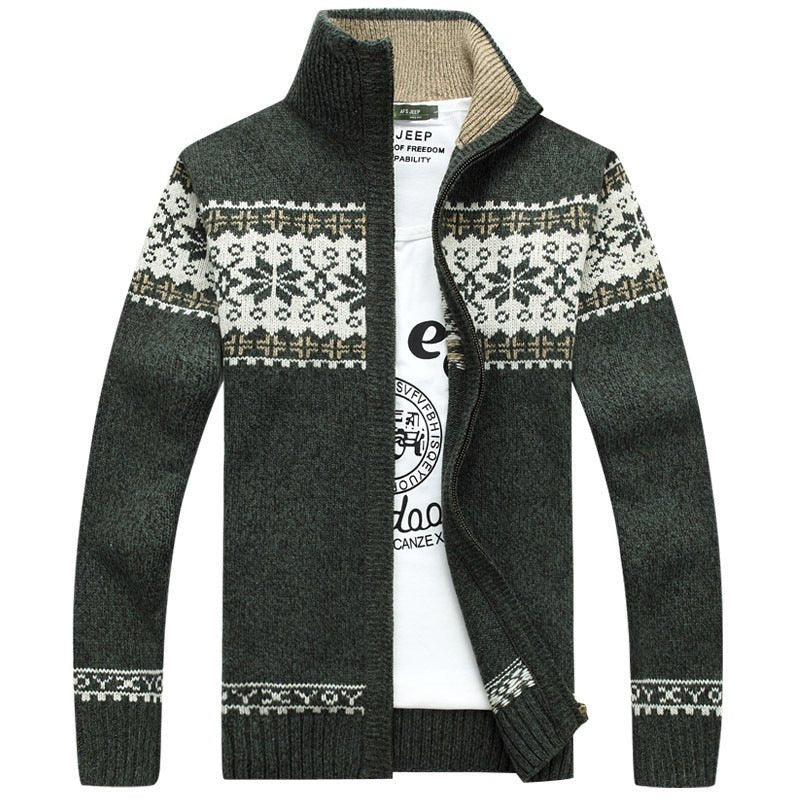 Sweter Męski | Regularny krój z wzorem śnieżynki i długim rękawem - Arkadya Outlet - Sweaters