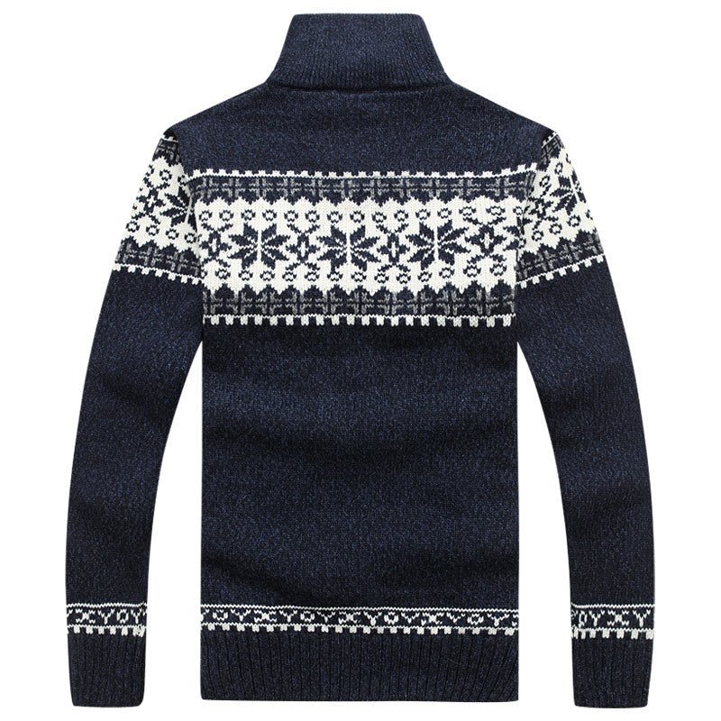Sweter Męski | Regularny krój z wzorem śnieżynki i długim rękawem - Arkadya Outlet - Sweaters