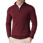 Sweter Męski | Regularny krój z zamkiem błyskawicznym do połowy - Arkadya Outlet - Sweaters