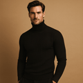 Sweter Męski z Golfem | Dopasowany Krój na Długi Rękaw - Arkadya Outlet - Sweaters
