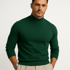 Sweter Męski z Golfem | Dopasowany Krój z Długim Rękawem - Arkadya Outlet - Sweaters