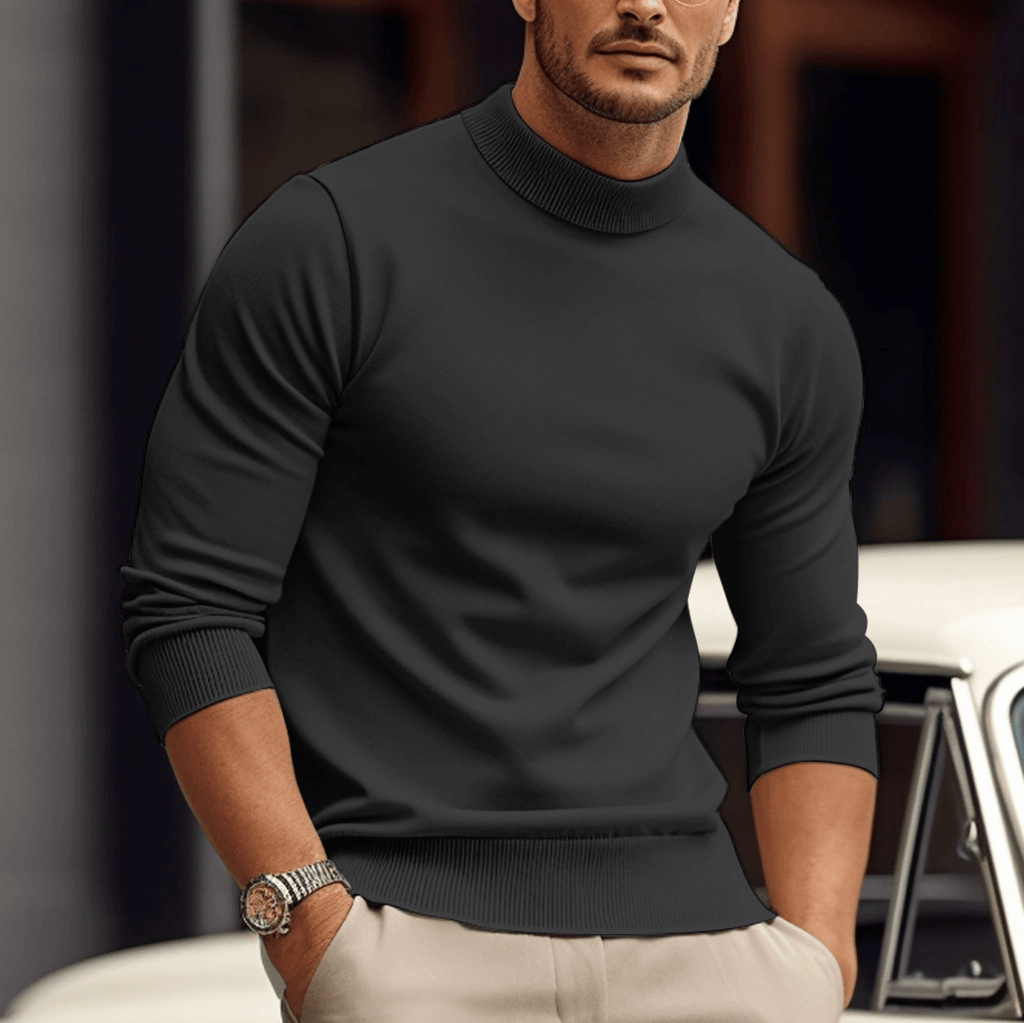 Sweter Męski z Golfem | Dopasowany Krój z Długim Rękawem - Arkadya Outlet - Sweaters