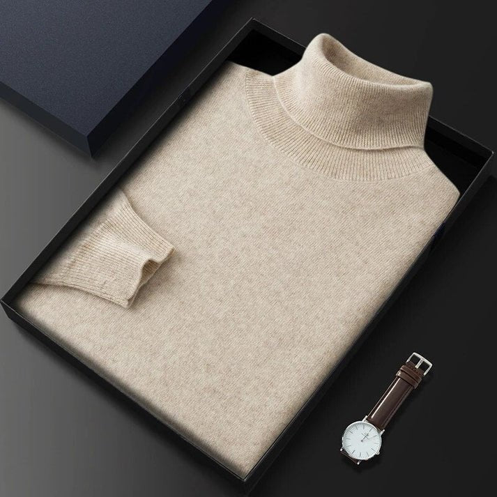Sweter Męski z Golfem | Krój Regularny i Długi Rękaw - Arkadya Outlet - Sweaters