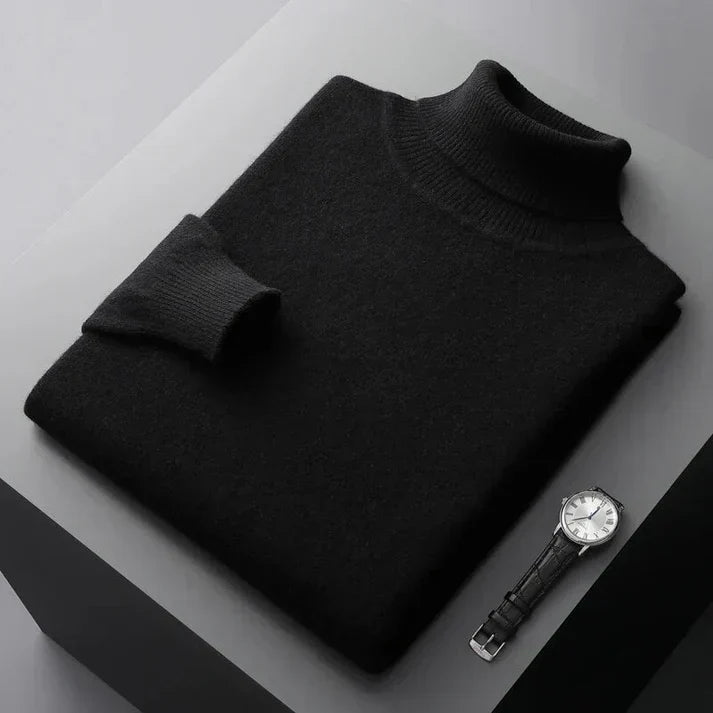 Sweter Męski z Golfem | Krój Regularny i Długi Rękaw - Arkadya Outlet - Sweaters