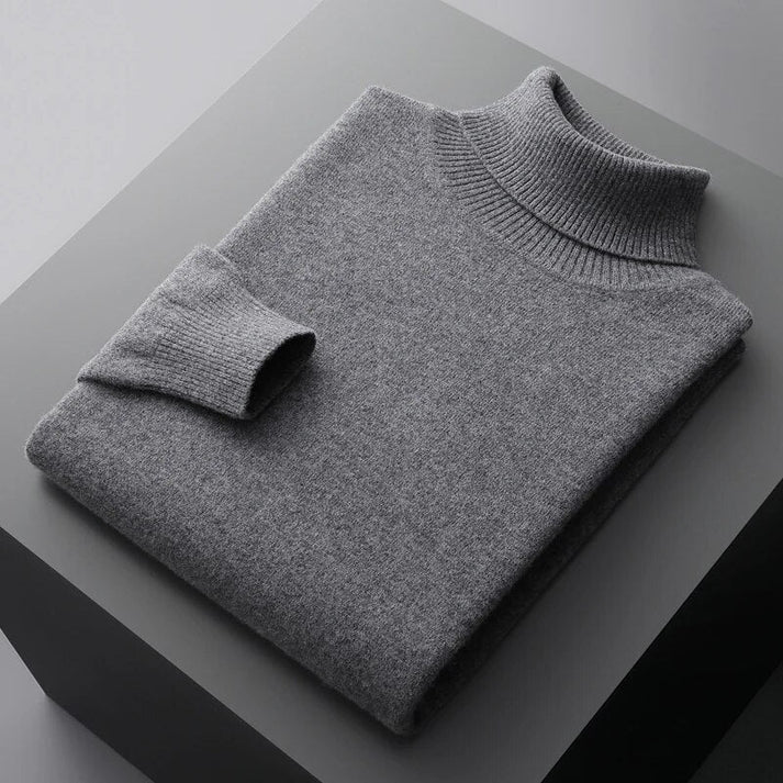 Sweter Męski z Golfem | Krój Regularny i Długi Rękaw - Arkadya Outlet - Sweaters