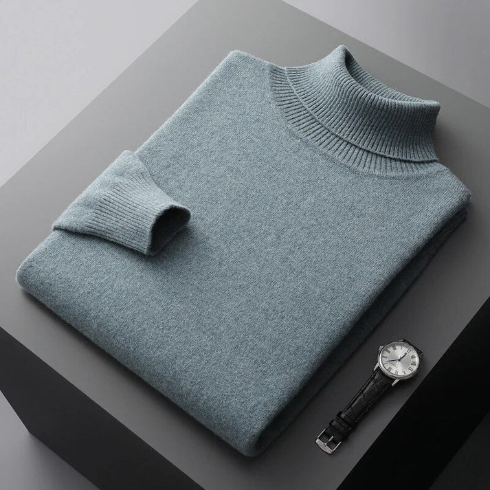 Sweter Męski z Golfem | Krój Regularny i Długi Rękaw - Arkadya Outlet - Sweaters