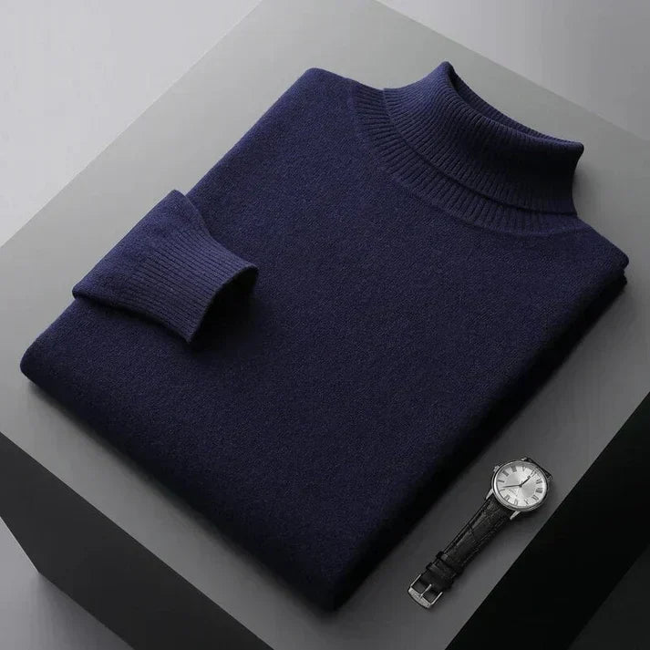 Sweter Męski z Golfem | Krój Regularny i Długi Rękaw - Arkadya Outlet - Sweaters