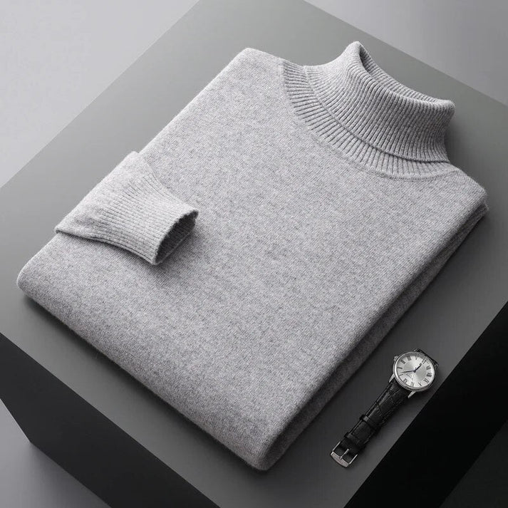 Sweter Męski z Golfem | Krój Regularny i Długi Rękaw - Arkadya Outlet - Sweaters