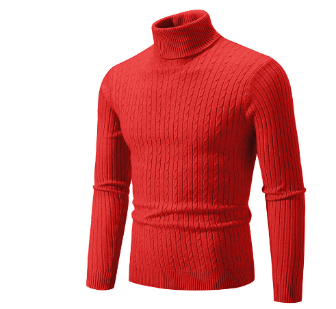 Sweter Męski z Golfem | Prążkowany Splot z Długim Rękawem - Arkadya Outlet - Sweaters
