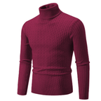 Sweter Męski z Golfem | Prążkowany Splot z Długim Rękawem - Arkadya Outlet - Sweaters