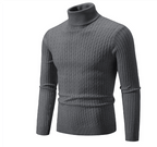 Sweter Męski z Golfem | Prążkowany Splot z Długim Rękawem - Arkadya Outlet - Sweaters