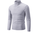 Sweter Męski z Golfem | Prążkowany Splot z Długim Rękawem - Arkadya Outlet - Sweaters