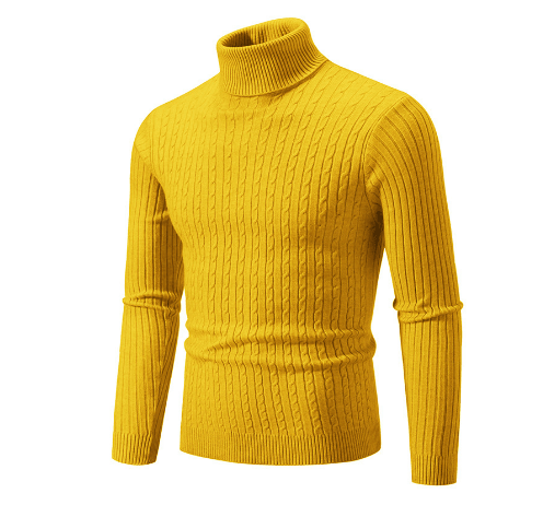 Sweter Męski z Golfem | Prążkowany Splot z Długim Rękawem - Arkadya Outlet - Sweaters