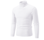 Sweter Męski z Golfem | Prążkowany Splot z Długim Rękawem - Arkadya Outlet - Sweaters