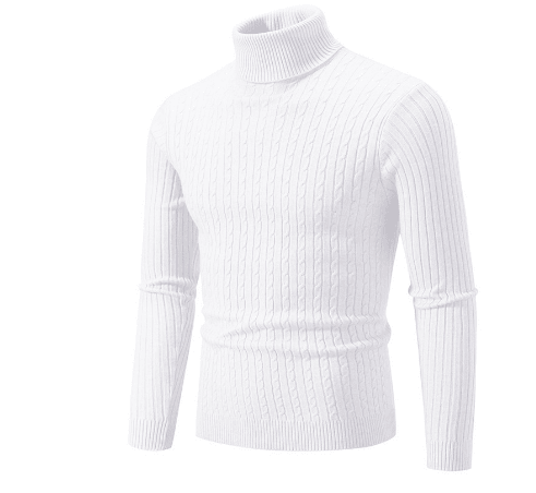 Sweter Męski z Golfem | Prążkowany Splot z Długim Rękawem - Arkadya Outlet - Sweaters