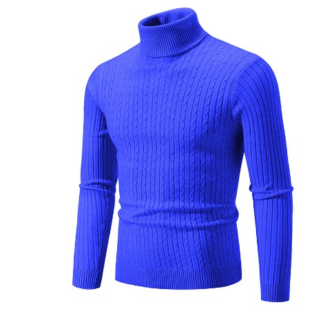 Sweter Męski z Golfem | Prążkowany Splot z Długim Rękawem - Arkadya Outlet - Sweaters