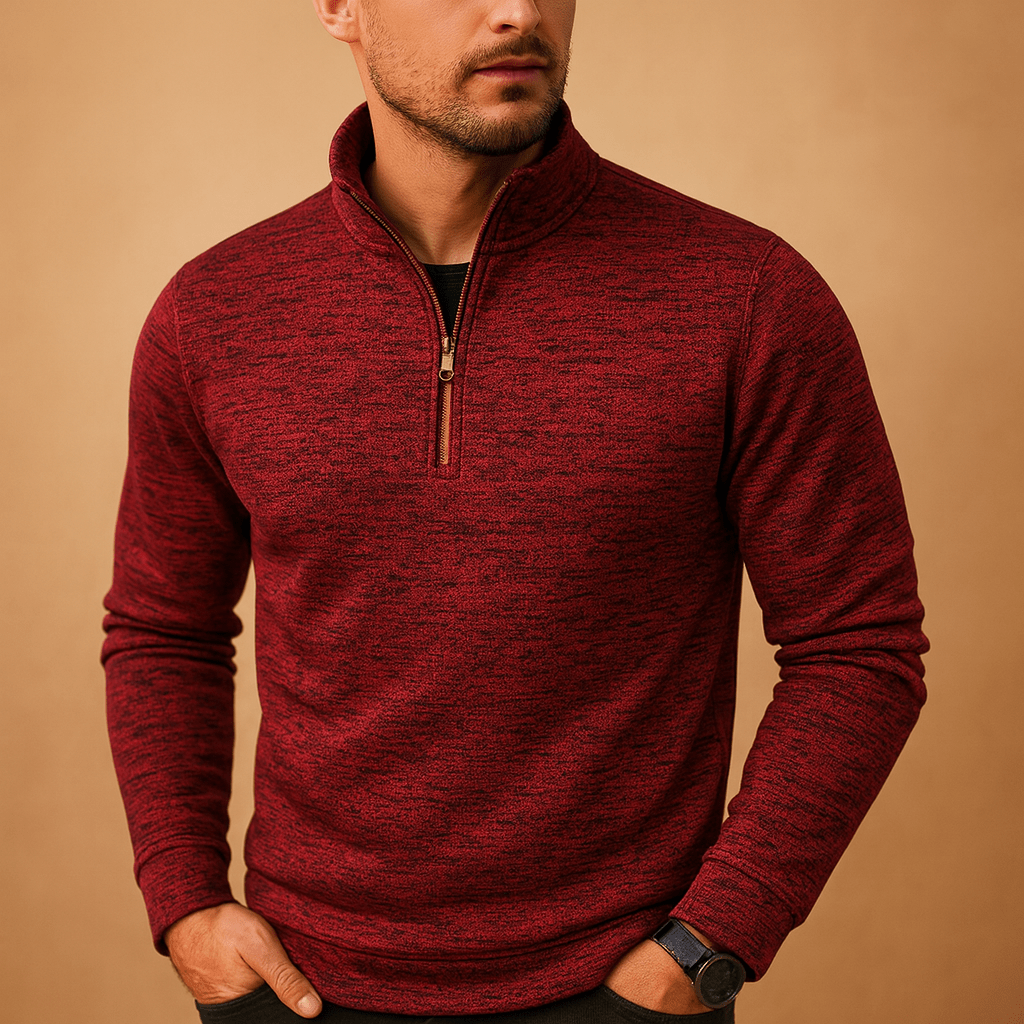 Sweter Męski z Zamkiem | Krój Regularny na Jesień i Zimę - Arkadya Outlet - Sweaters