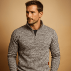 Sweter Męski z Zamkiem | Krój Regularny na Jesień i Zimę - Arkadya Outlet - Sweaters