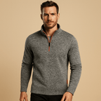 Sweter Męski z Zamkiem | Krój Regularny na Jesień i Zimę - Arkadya Outlet - Sweaters