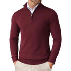 Sweter Męski z Zamkiem | Regularny Krój i Długi Rękaw - Arkadya Outlet - Sweaters