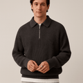 Sweter Męski z Zamkiem | Regularny Krój i Długi Rękaw - Arkadya Outlet - Sweaters