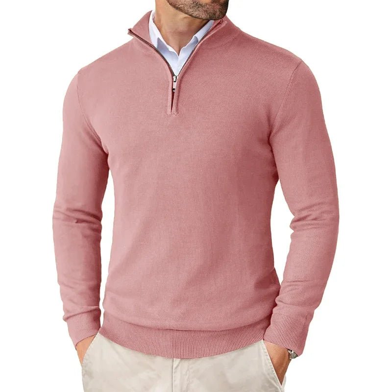 Sweter Męski z Zamkiem | Regularny Krój i Długi Rękaw - Arkadya Outlet - Sweaters