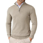 Sweter Męski z Zamkiem | Regularny Krój i Długi Rękaw - Arkadya Outlet - Sweaters