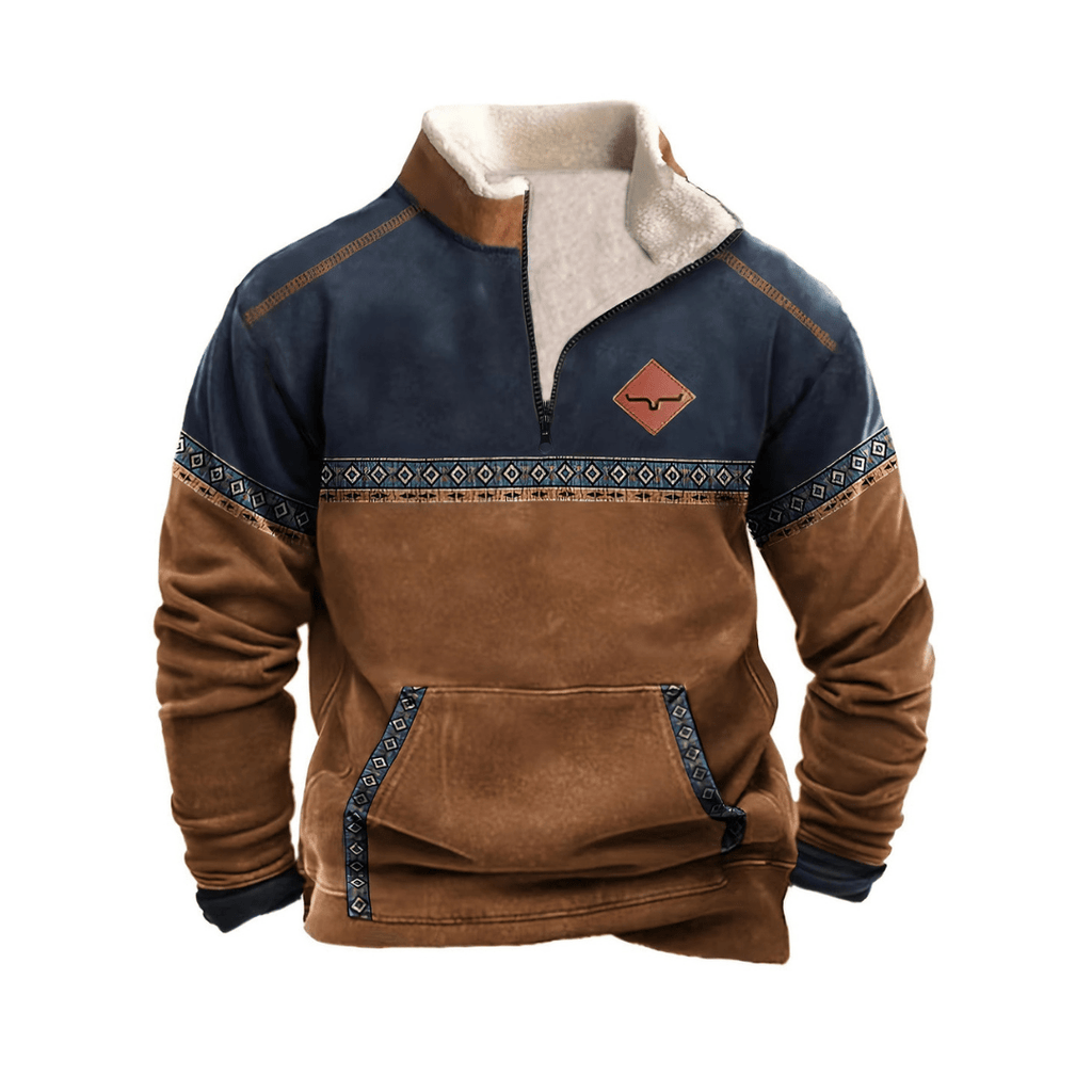 Sweter Męski | Zamek Błyskawiczny i Długi Rękaw z Dzianiny - Arkadya Outlet - Sweaters