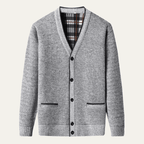 Sweter rozpinany męski z dekoltem V - Arkadya Outlet - Men Cardigan
