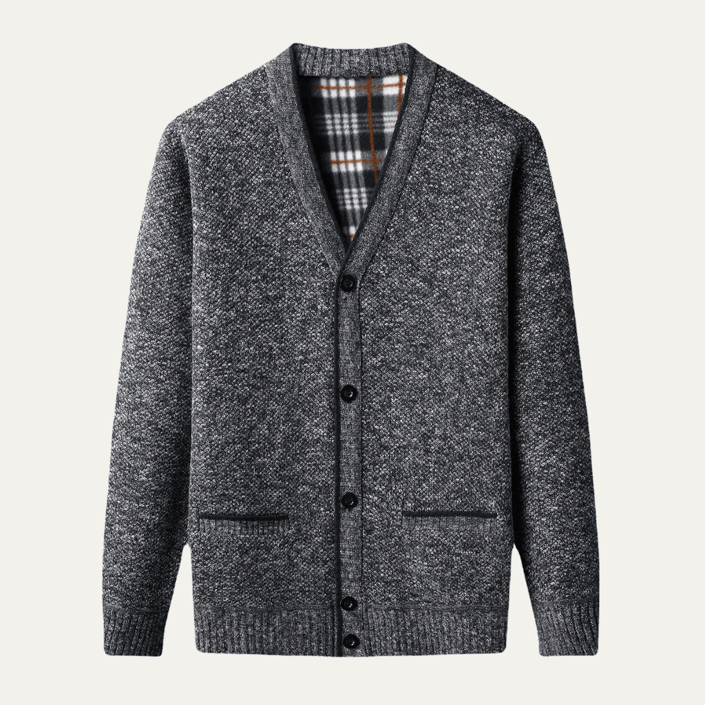 Sweter rozpinany męski z dekoltem V - Arkadya Outlet - Men Cardigan