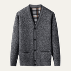 Sweter rozpinany męski z dekoltem V - Arkadya Outlet - Men Cardigan