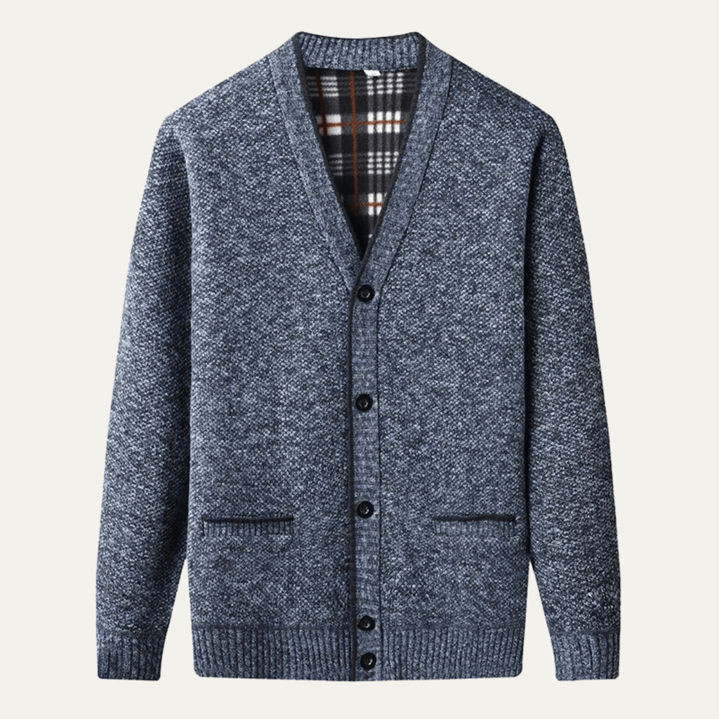 Sweter rozpinany męski z dekoltem V - Arkadya Outlet - Men Cardigan