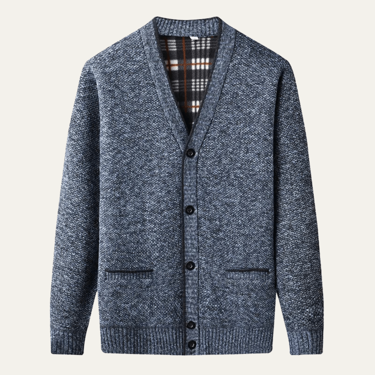 Sweter rozpinany męski z dekoltem V - Arkadya Outlet - Men Cardigan