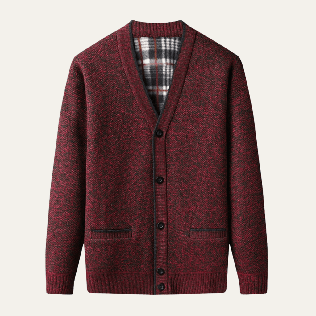 Sweter rozpinany męski z dekoltem V - Arkadya Outlet - Men Cardigan
