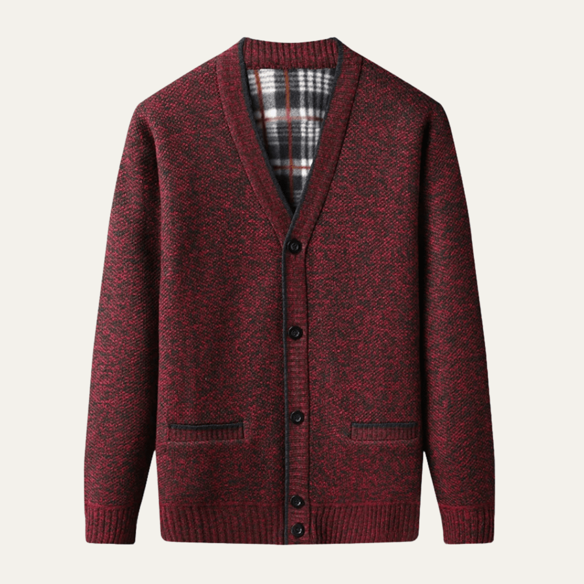 Sweter rozpinany męski z dekoltem V - Arkadya Outlet - Men Cardigan