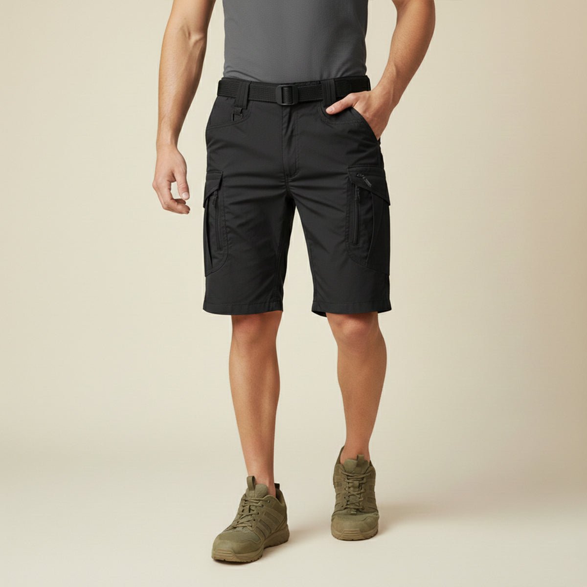 Szorty męskie cargo klasyczne - Arkadya Outlet - Men Short