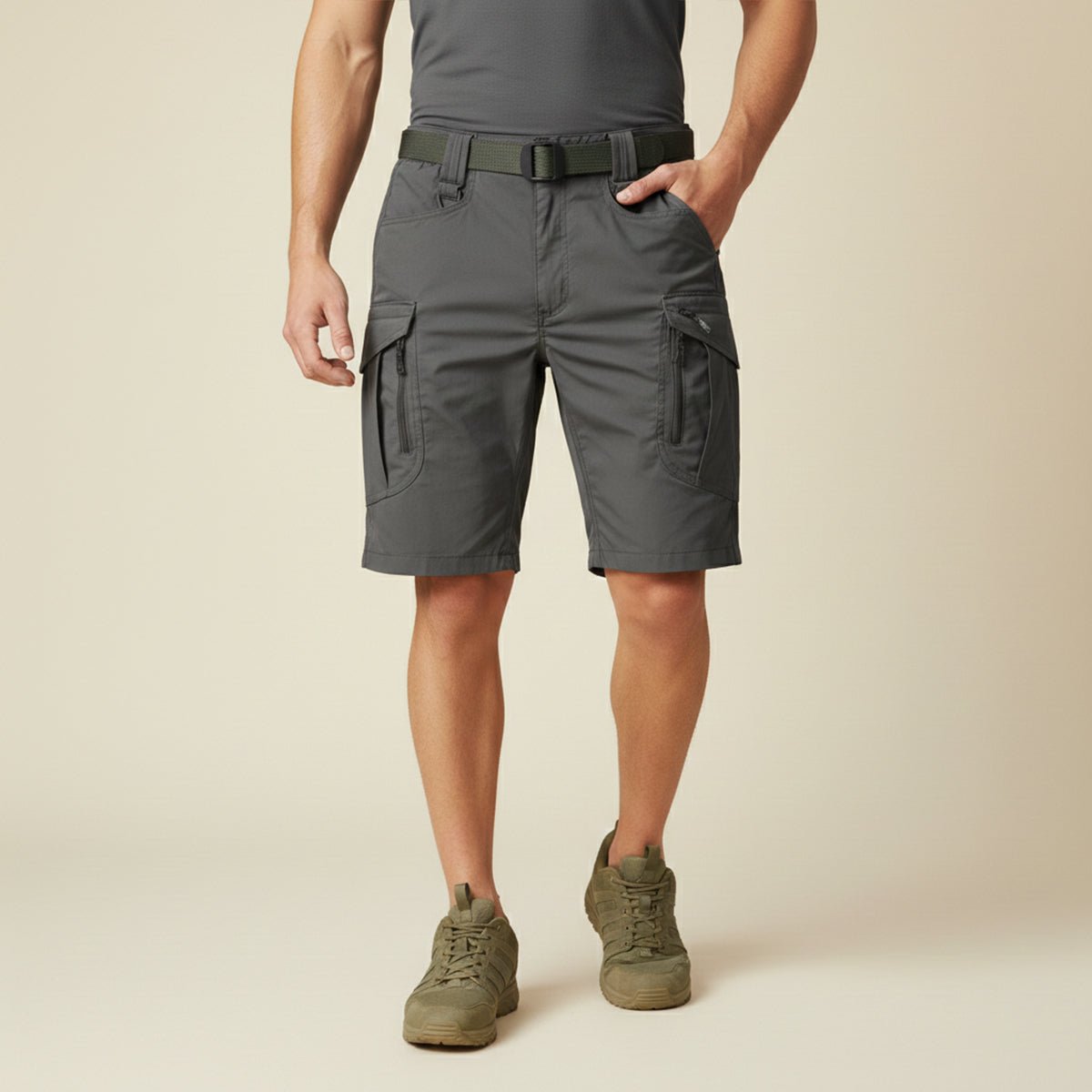Szorty męskie cargo klasyczne - Arkadya Outlet - Men Short