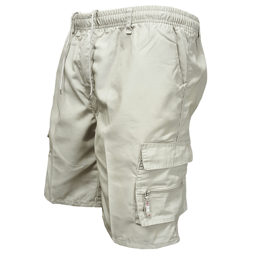 Szorty męskie cargo z elastycznym pasem - Arkadya Outlet - Men Short