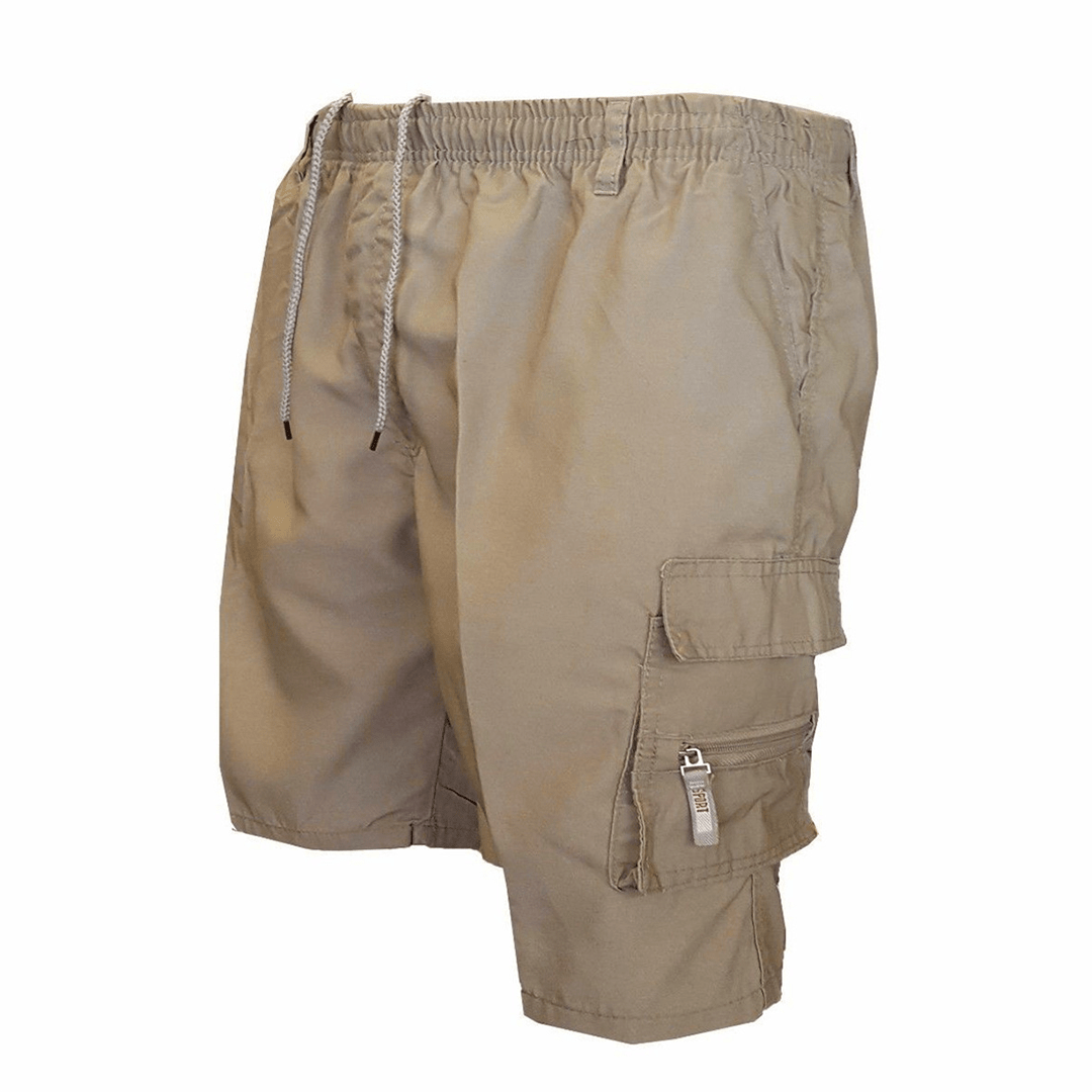 Szorty męskie cargo z elastycznym pasem - Arkadya Outlet - Men Short