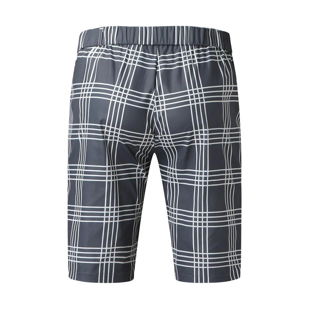 Szorty męskie w kratę dopasowane - Arkadya Outlet - Men Short