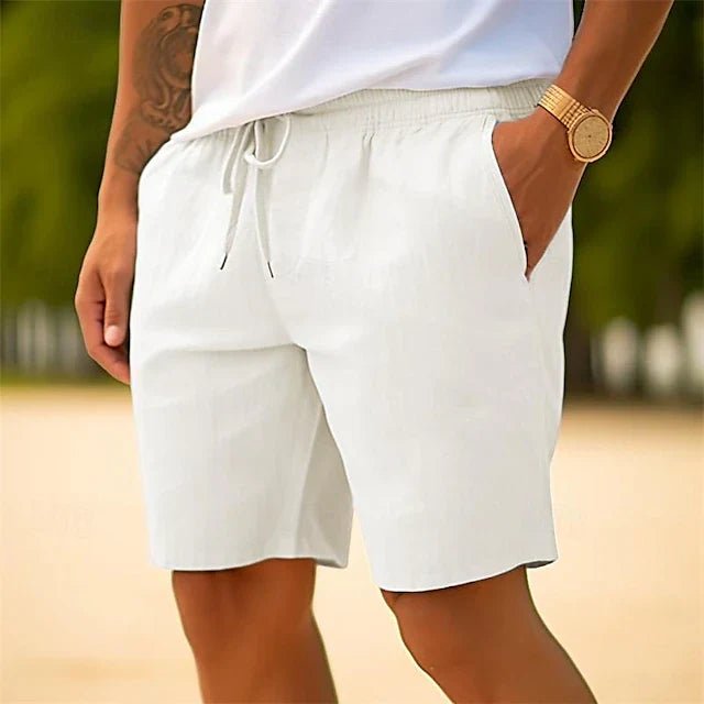 Szorty męskie ze sznurkiem i elastycznym pasem - Arkadya Outlet - Men Short