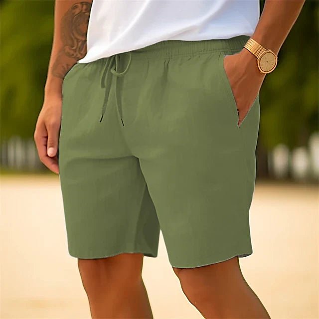 Szorty męskie ze sznurkiem i elastycznym pasem - Arkadya Outlet - Men Short