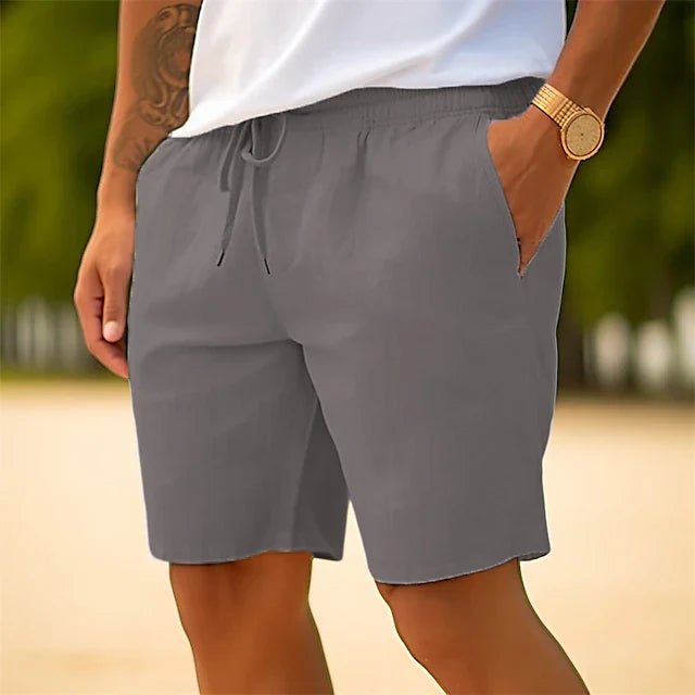 Szorty męskie ze sznurkiem i elastycznym pasem - Arkadya Outlet - Men Short