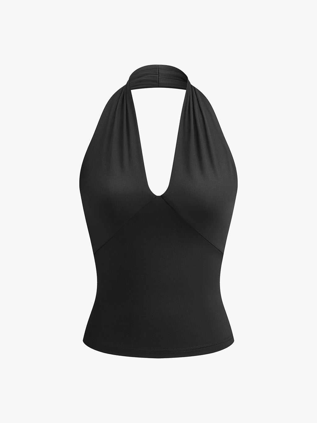 Top damski halter z dekoltem V i odkrytymi plecami - Arkadya Outlet - Women Blouse