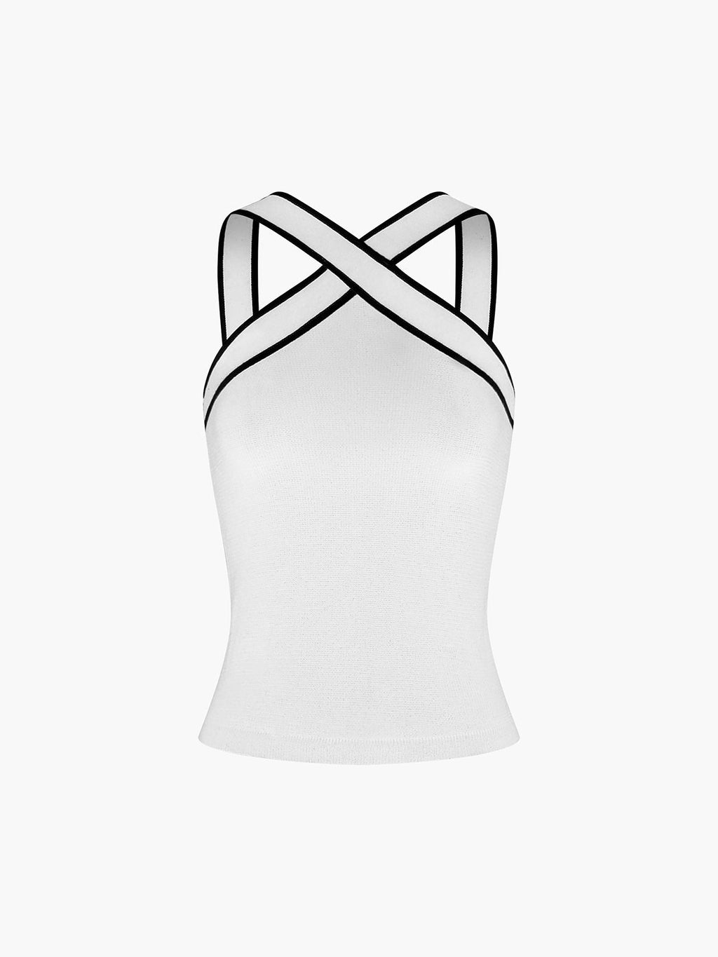Top damski halter ze skrzyżowanymi paskami - Arkadya Outlet - Women Top