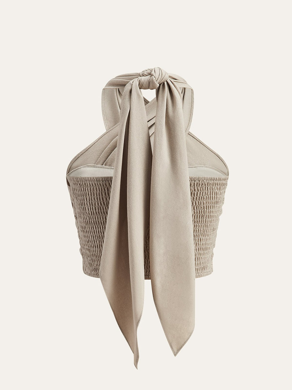 Top damski krótki halter ze skrzyżowanym przodem - Arkadya Outlet - Women Top