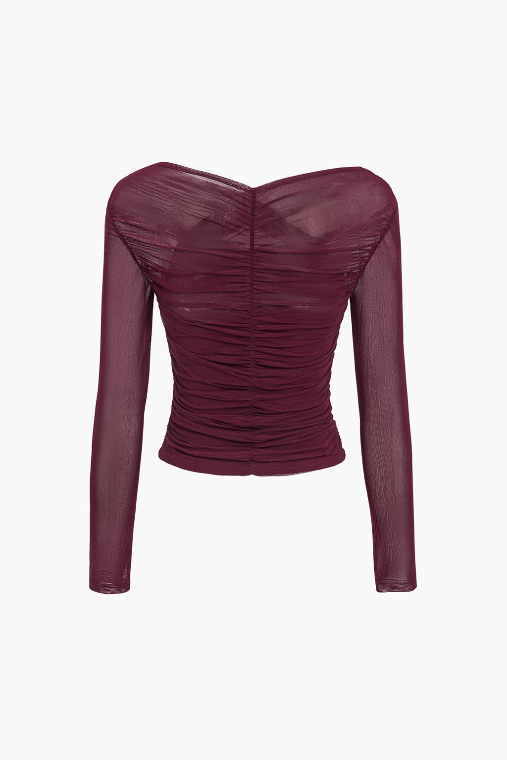 Top damski marszczony z długim rękawem - Arkadya Outlet - Women Top