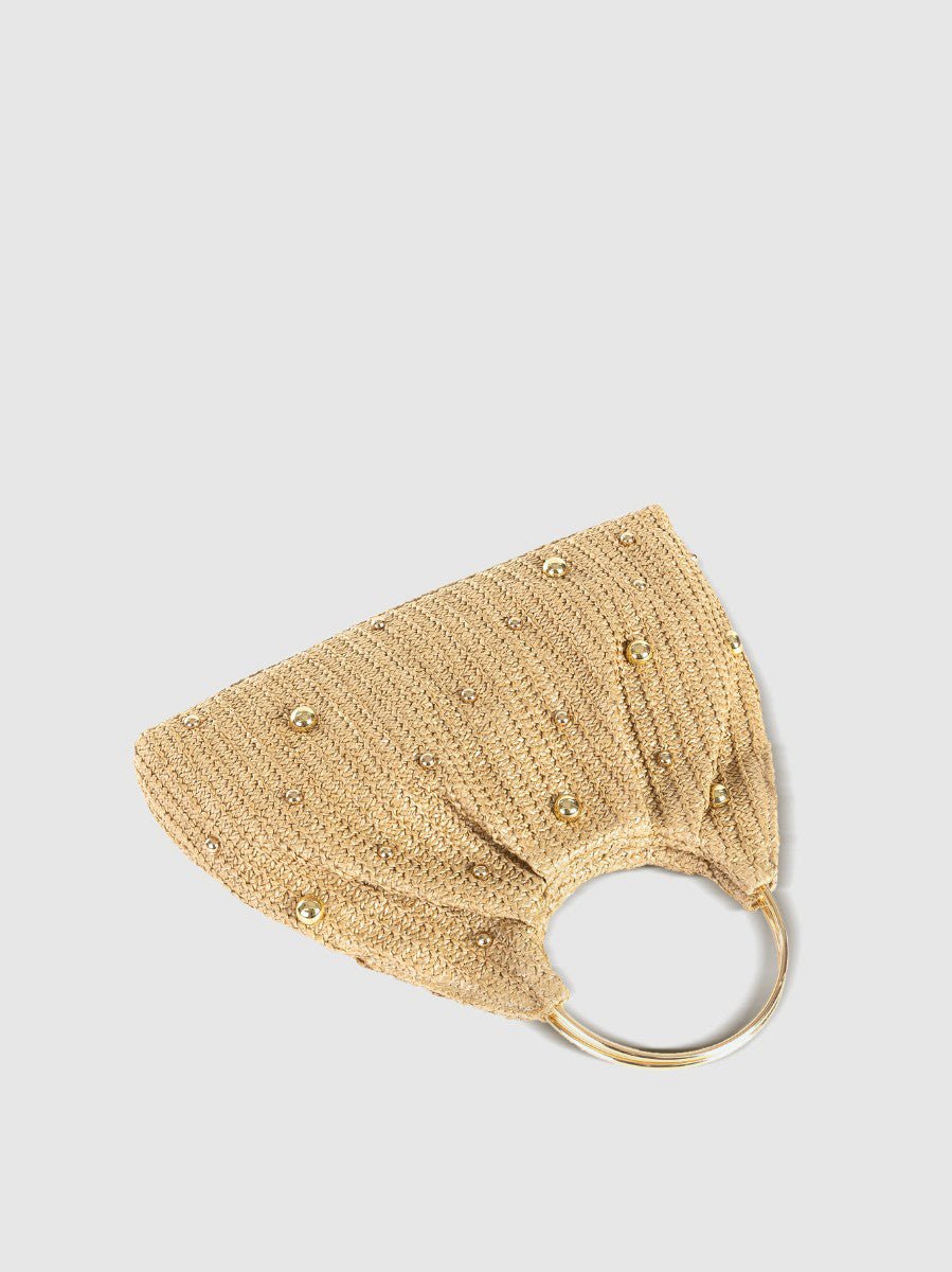 Torba hobo damska – koralikowa, uchwyt pierścieniowy - Arkadya Outlet - Women Bag