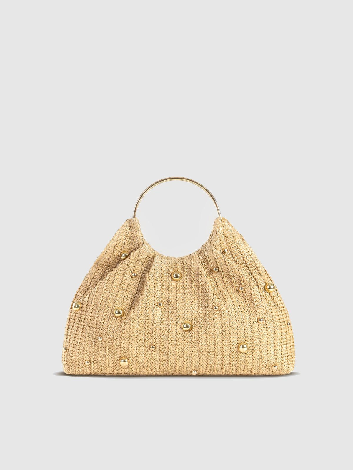 Torba hobo damska – koralikowa, uchwyt pierścieniowy - Arkadya Outlet - Women Bag